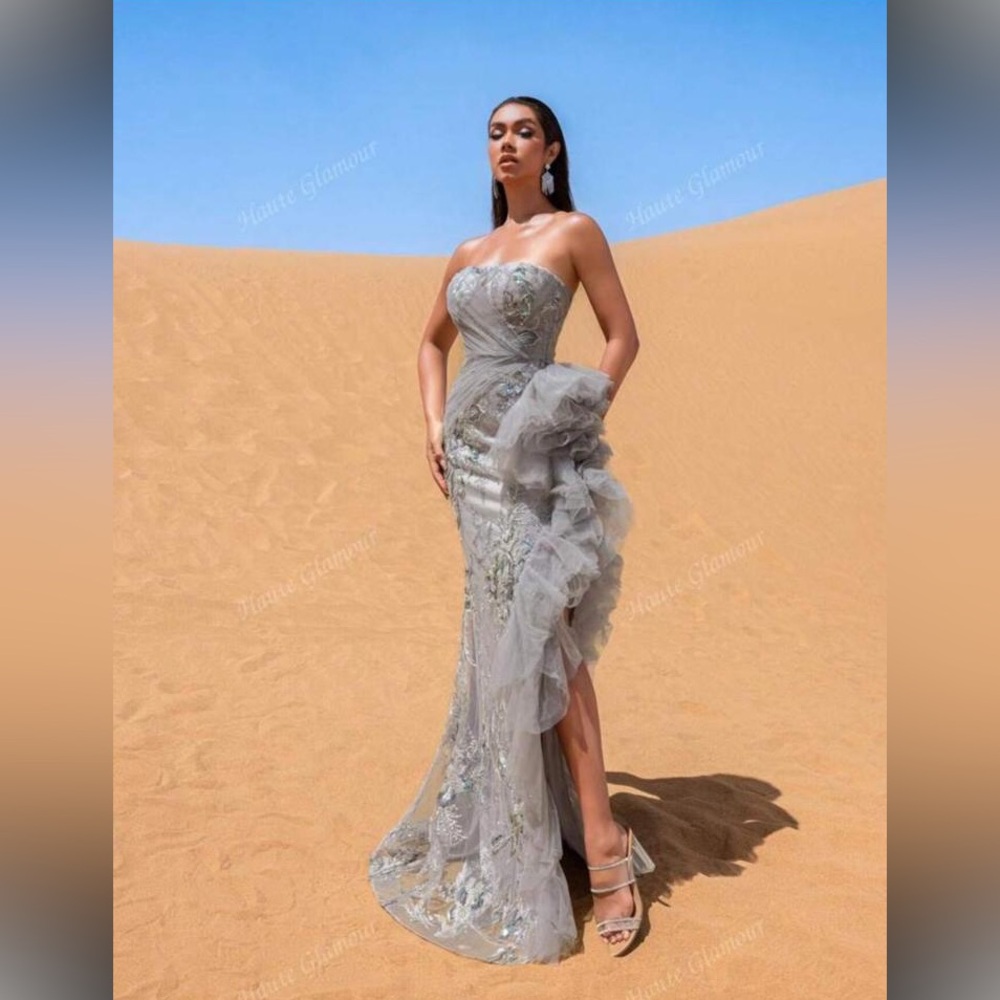 Strapless Grey gown